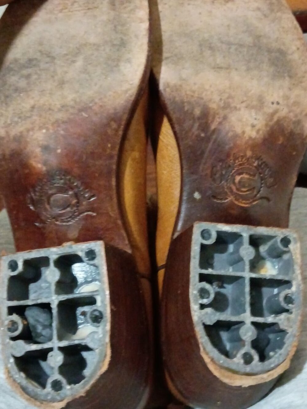 Charlie Horse Cowboy Boots Womens Size 7.5B Tan Leather 4508 Pointed Toe - Picture 4 of 14